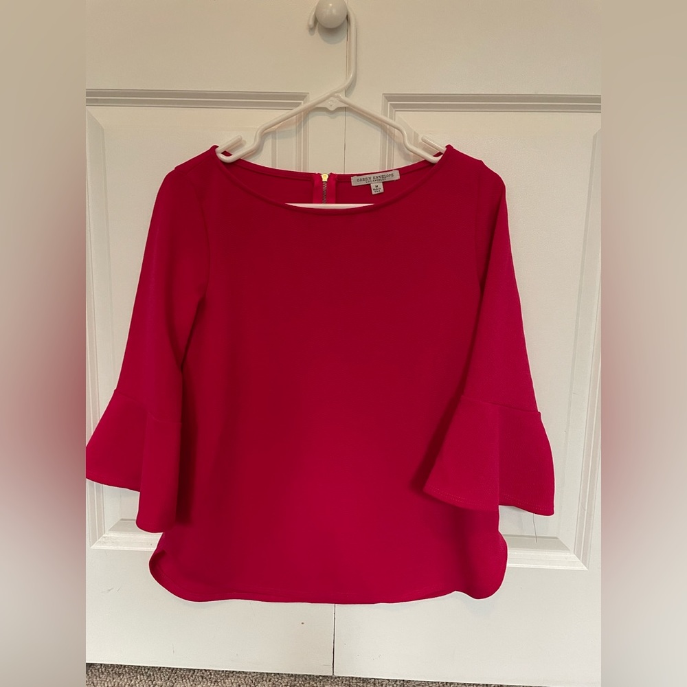 Green Envelope LA Women's Size Medium Long Sleeve Blouse